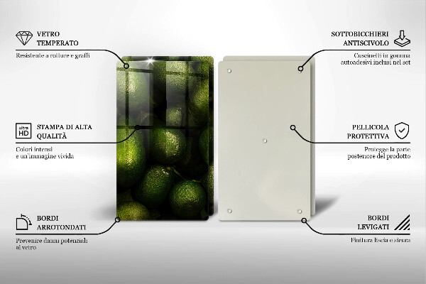 Skleněné krájecí prkénko Ovoce avokádo