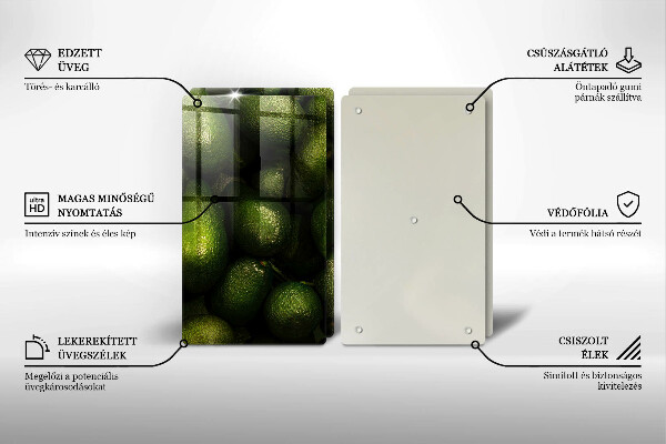 Skleněné krájecí prkénko Ovoce avokádo