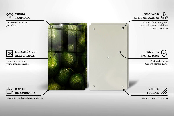 Skleněné krájecí prkénko Ovoce avokádo