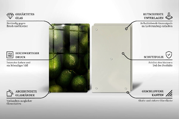 Skleněné krájecí prkénko Ovoce avokádo