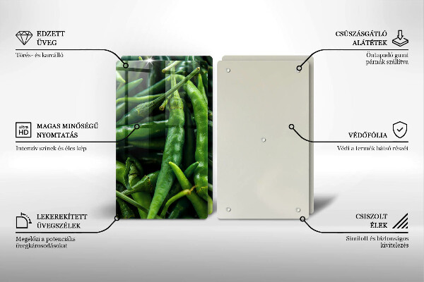 Skleněné krájecí prkénko Hrachové lusky