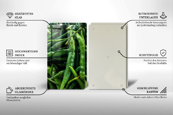 Skleněné krájecí prkénko Hrachové lusky