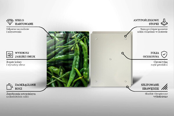 Skleněné krájecí prkénko Hrachové lusky