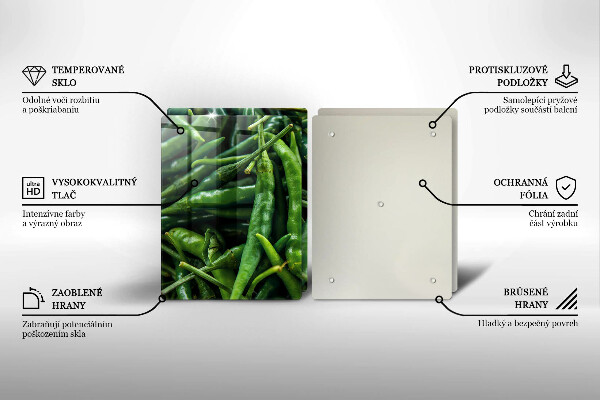 Skleněné krájecí prkénko Hrachové lusky