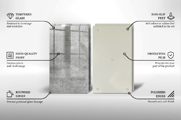 Skleněné krájecí prkénko Betonová textura