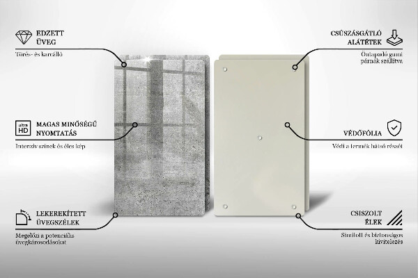 Skleněné krájecí prkénko Betonová textura