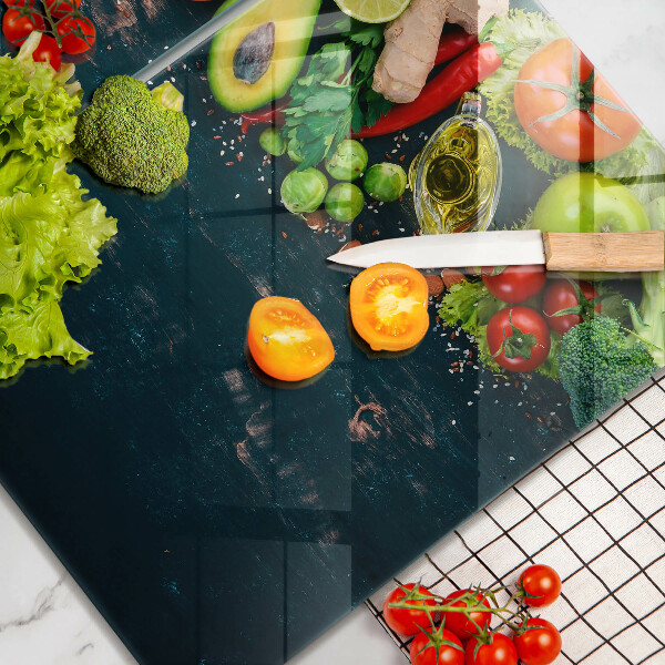 Skleněné krájecí prkénko Ovoce a zelenina