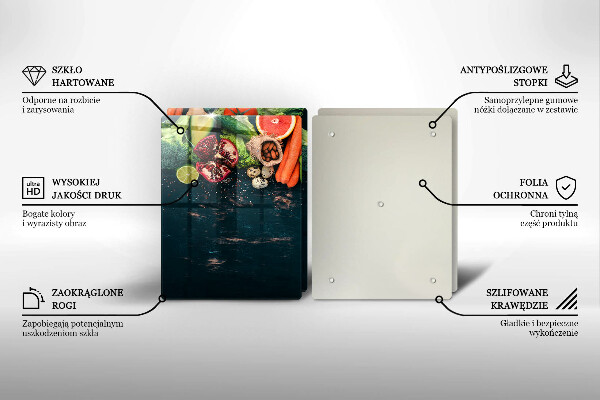 Skleněné krájecí prkénko Ovoce a zelenina