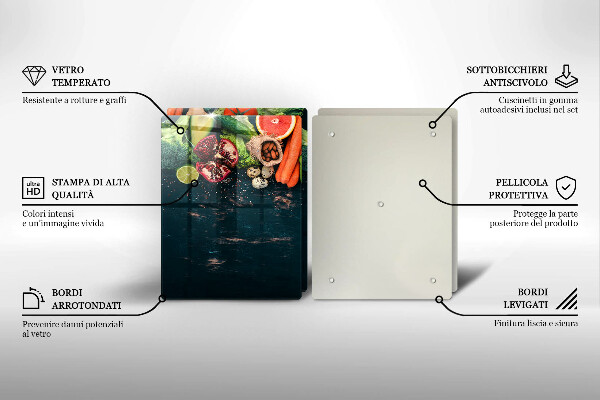 Skleněné krájecí prkénko Ovoce a zelenina