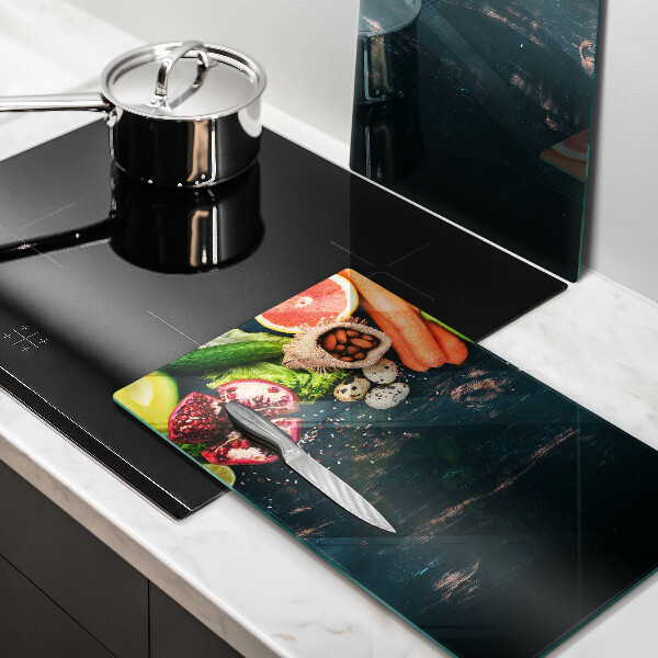 Skleněné krájecí prkénko Ovoce a zelenina