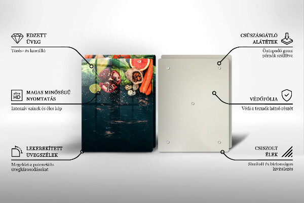 Skleněné krájecí prkénko Ovoce a zelenina