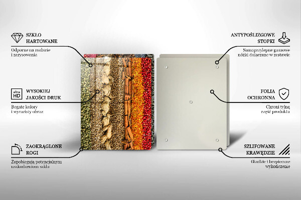 Skleněné krájecí prkénko Barevné koření