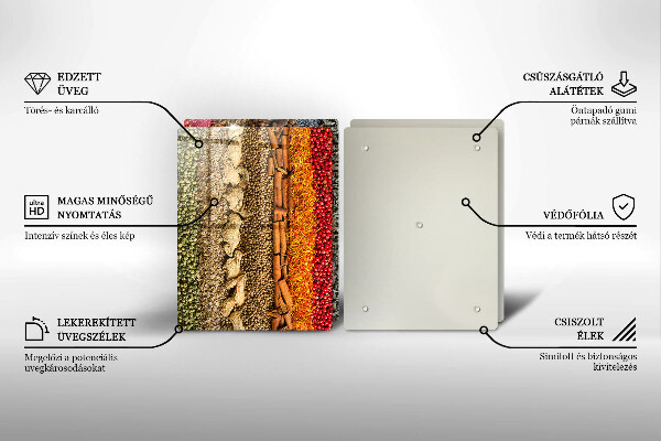 Skleněné krájecí prkénko Barevné koření