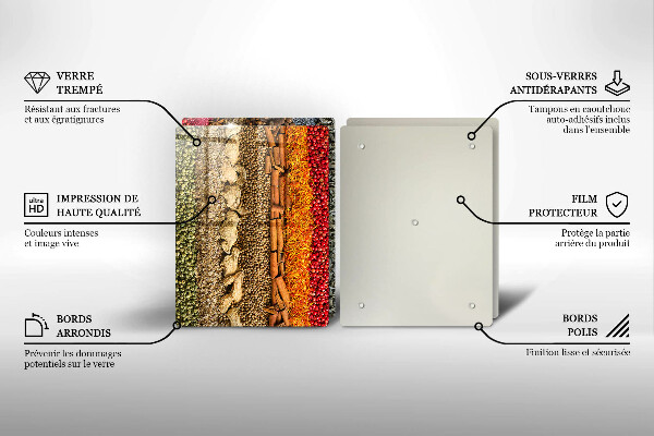 Skleněné krájecí prkénko Barevné koření