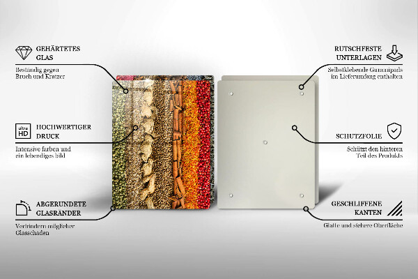 Skleněné krájecí prkénko Barevné koření