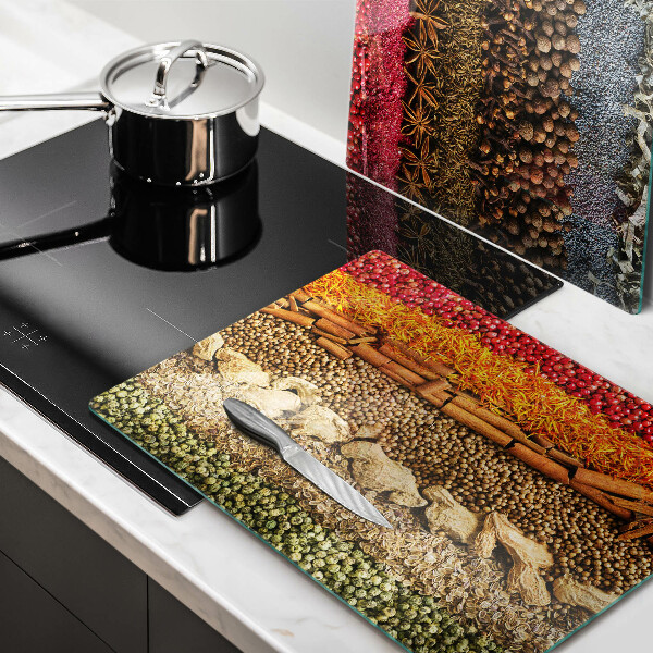 Skleněné krájecí prkénko Barevné koření