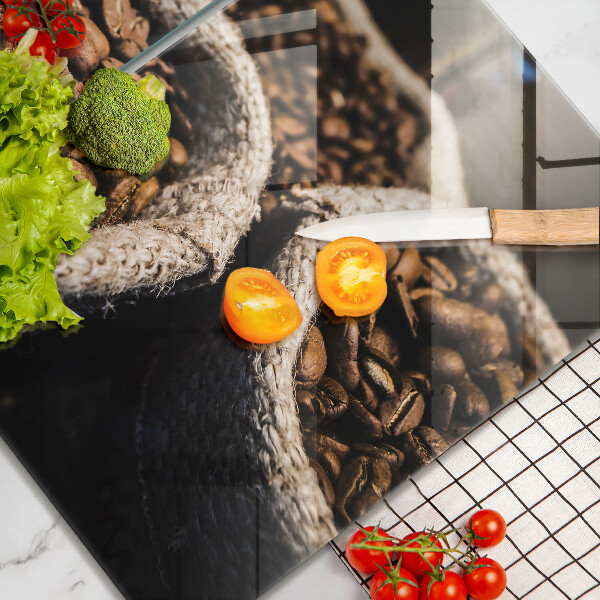 Skleněné krájecí prkénko Sáčky z kávových zrn