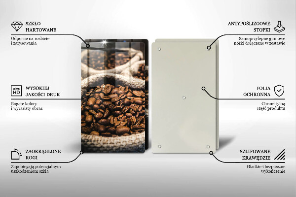 Skleněné krájecí prkénko Sáčky z kávových zrn