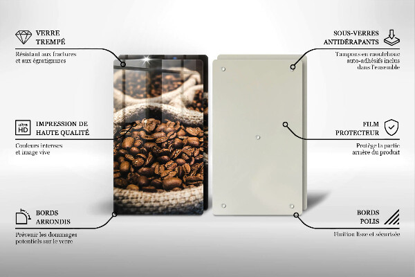 Skleněné krájecí prkénko Sáčky z kávových zrn