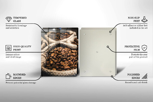 Skleněné krájecí prkénko Sáčky z kávových zrn