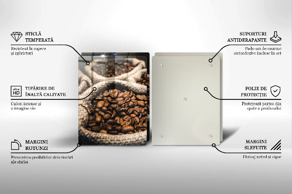 Skleněné krájecí prkénko Sáčky z kávových zrn