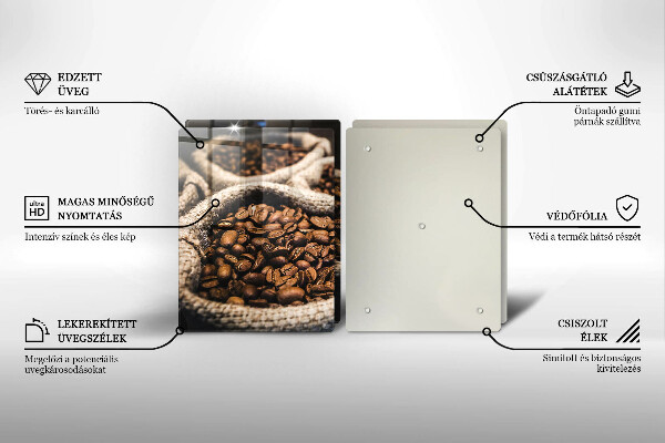 Skleněné krájecí prkénko Sáčky z kávových zrn