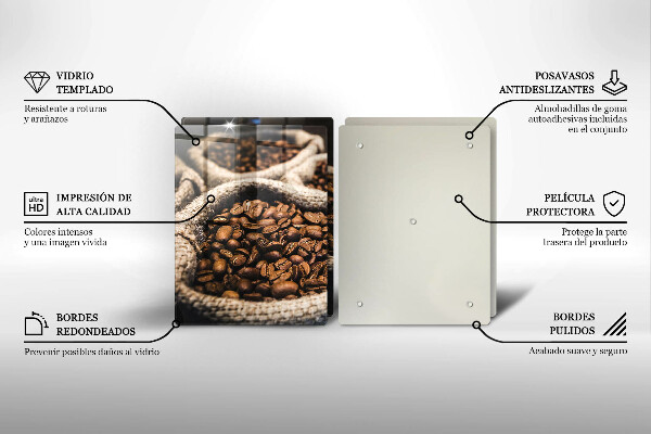 Skleněné krájecí prkénko Sáčky z kávových zrn