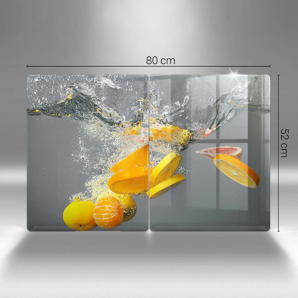 Skleněné krájecí prkénko Citrony ve vodě