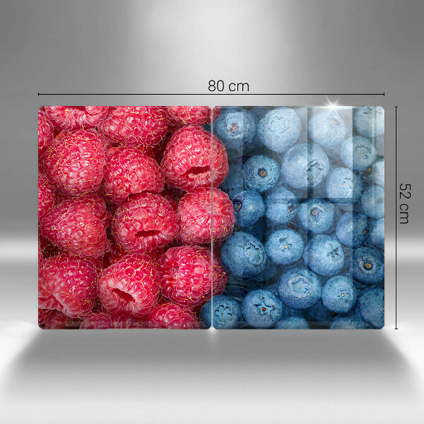 Skleněné krájecí prkénko Plody maliny a borůvky