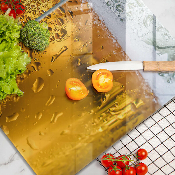 Skleněné krájecí prkénko Mokrá sklenice piva