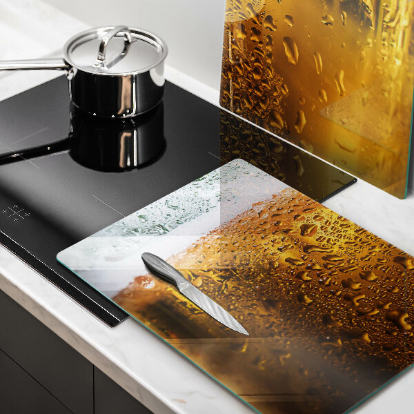 Skleněné krájecí prkénko Mokrá sklenice piva