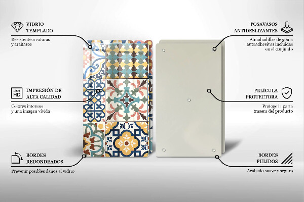 Skleněná krájecí deska Dekorativní dlaždice