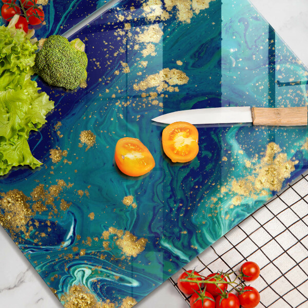 Skleněná krájecí deska Abstrakce se zlatem