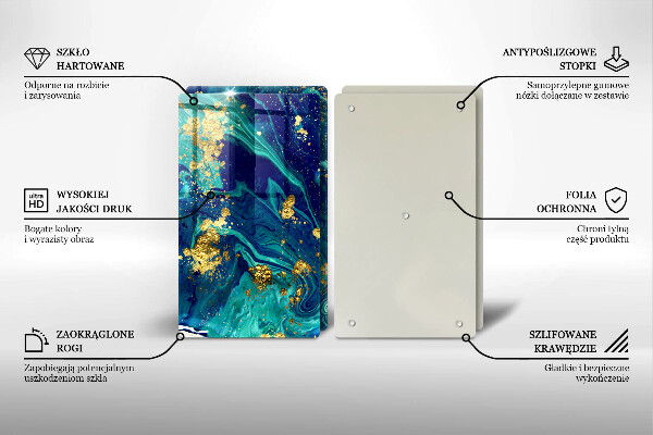 Skleněná krájecí deska Abstrakce se zlatem