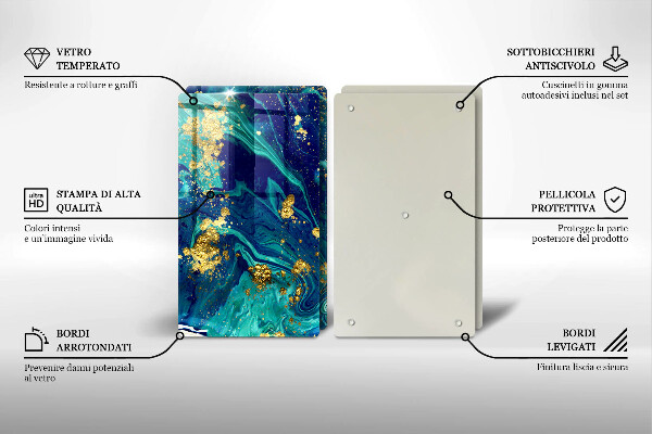 Skleněná krájecí deska Abstrakce se zlatem