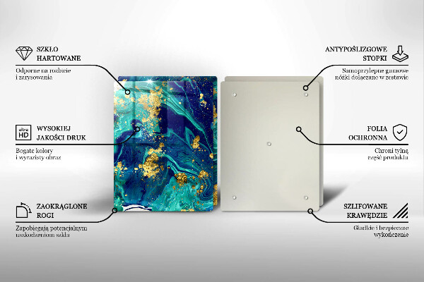 Skleněná krájecí deska Abstrakce se zlatem