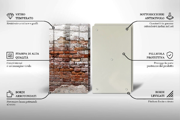 Skleněná krájecí deska Staré cihlové a betonové zdi