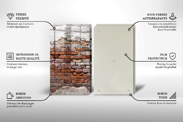 Skleněná krájecí deska Staré cihlové a betonové zdi