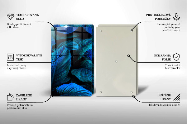 Skleněná krájecí deska Listí vegetace v džungli