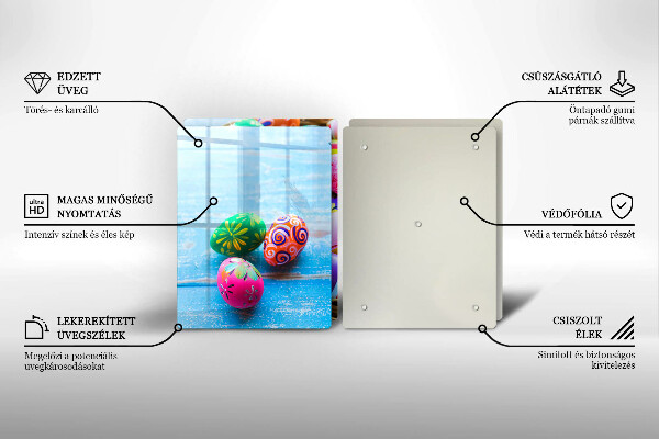 Skleněná krájecí deska Velikonoční vajíčka velikonoční vajíčka