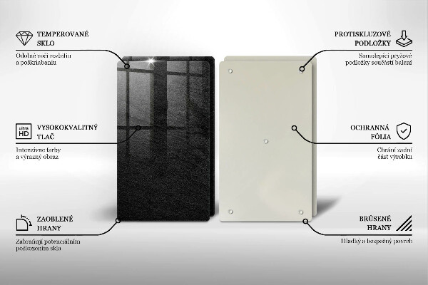 Skleněná krájecí deska Rock textury