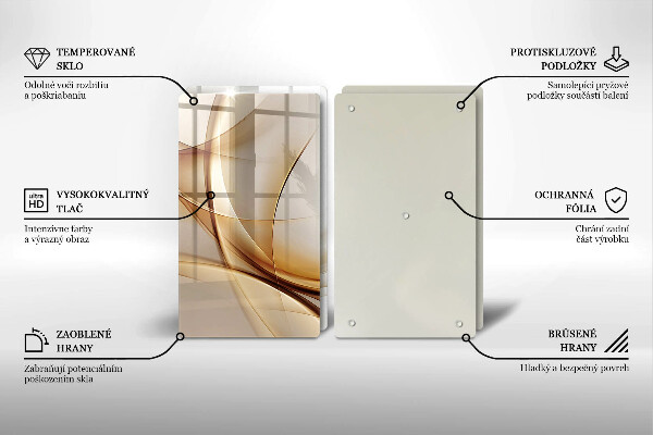 Skleněná krájecí deska Abstraktní tvary