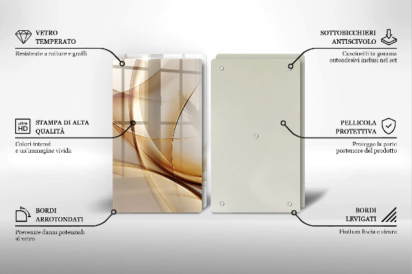 Skleněná krájecí deska Abstraktní tvary