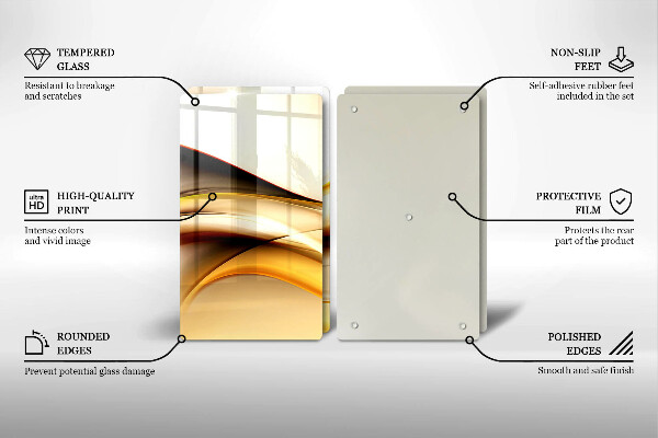 Skleněná krájecí deska Abstraktní kouřové čáry