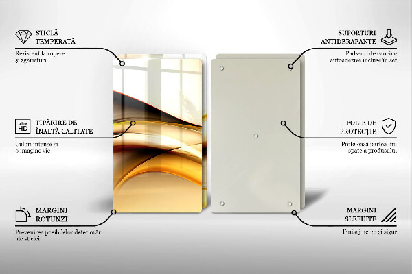 Skleněná krájecí deska Abstraktní kouřové čáry