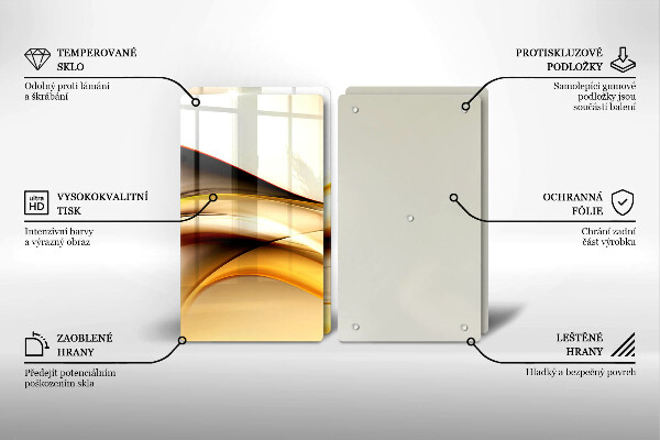 Skleněná krájecí deska Abstraktní kouřové čáry