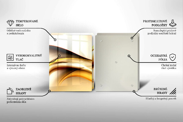 Skleněná krájecí deska Abstraktní kouřové čáry