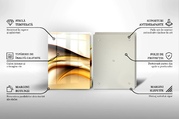 Skleněná krájecí deska Abstraktní kouřové čáry