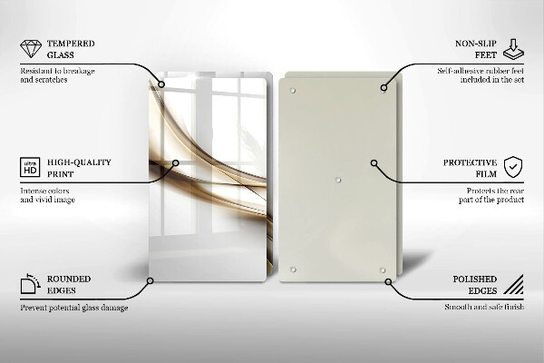 Skleněná krájecí deska Měkké linie abstrakce