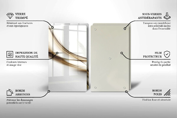 Skleněná krájecí deska Měkké linie abstrakce